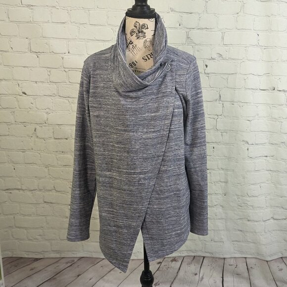 Danskin Blue French Terry Bliss Wrap Cardigan M - Picture 2 of 7